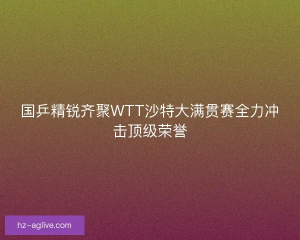 国乒精锐齐聚WTT沙特大满贯赛全力冲击顶级荣誉